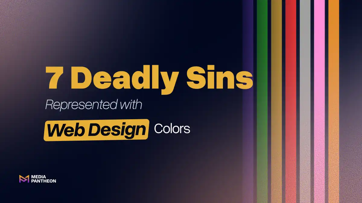7 deadly sins represented with web design colors