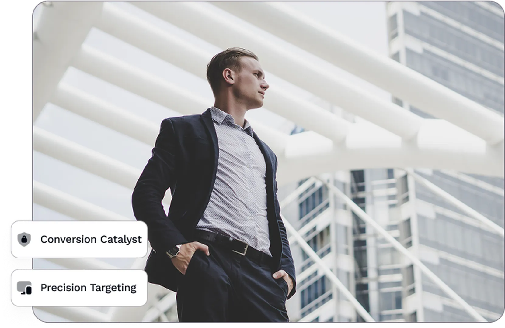 A man in deep formal dress-up looking to his right in a bright environment.