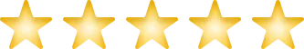 Five golden stars arranged on a transparent background, creating a striking visual contrast.