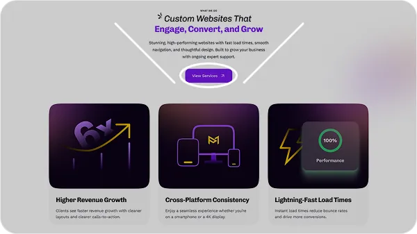 Website content flows, guiding visitors toward a clear CTA button.