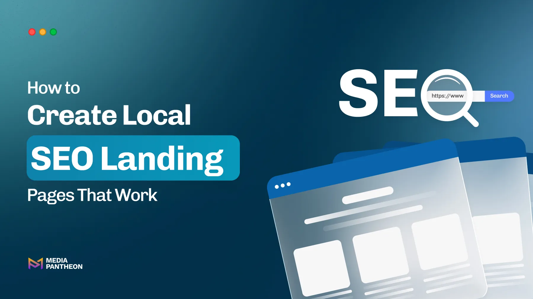Illustration showing how to create effective local SEO landing pages.